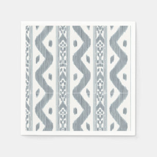 Blauw Grijs Ikat Streep, Kustcrème Servet