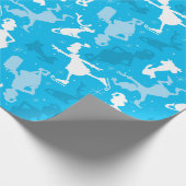 Blauw grijs inktpatroon cadeaupapier (Hoek)