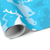 Blauw grijs inktpatroon cadeaupapier (Rol Hoek)