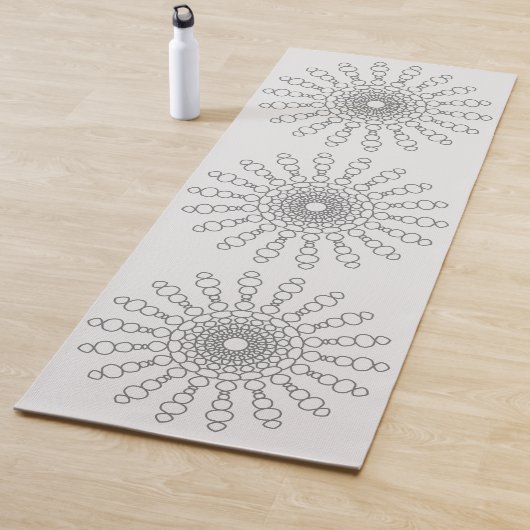 Blauw Grijs Kasseisteen Sun Mandala 1 Zijde Yoga M Yogamat (In situ)