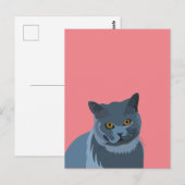 Blauw Grijs Kat Lover Briefkaart (Voorkant / Achterkant)