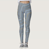 Blauw Grijs Khaki 4Meg Leggings (Voorkant)