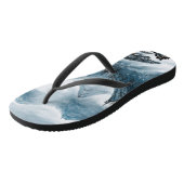 Blauw-grijs kunstgebergte schilderende Chinoiserie Teenslippers (Schuin)