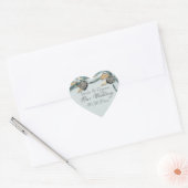 Blauw grijs land hart bruiloft hart sticker (Envelop)