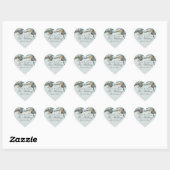 Blauw grijs land hart bruiloft sticker (Vel)