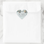 Blauw grijs land hart bruiloft sticker (Tas)