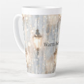 Blauw Grijs Licht Lantaarn Latte Mok (Linkerhoek)
