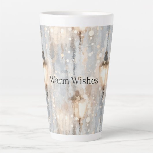 Blauw Grijs Licht Lantaarn Latte Mok (Voorkant)