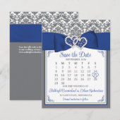 Blauw, Grijs Liefde Harten Foto Save the Date (Voorkant / Achterkant)