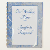 Blauw & Grijs Marmer Gepersonaliseerd Planner (Voorkant)