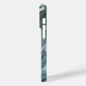 Blauw Grijs Marmer met Goud Ader Case-Mate iPhone Case (Achterkant / Links)