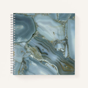 Blauw Grijs Marmer met Gouden Ader Notitieboek