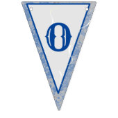 Blauw & Grijs Marmer Monogramed Bruiloft Vlaggetjes (Tweede vlag)