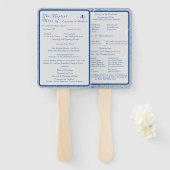 Blauw & Grijs Marmer Nuptial Mass Set van Ventilat Handwaaier (Voorkant en achterkant)