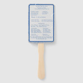 Blauw & Grijs Marmer Nuptial Mass Set van Ventilat Handwaaier (Achterkant)