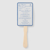 Blauw & Grijs Marmer Nuptial Mass Set van Ventilat Handwaaier (Voorkant)