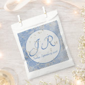 Blauw & Grijs Marmered Bruiloft Favor Tassen Bedankzakje (Geknipt)