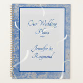 Blauw & Grijs Marmeren Bruiloft Planner (Voorkant)