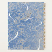 Blauw & Grijs Marmeren Bruiloft Planner (Achterkant)