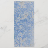 Blauw & Grijs Marmeren Monogram Bruiloft Menu Kaar (Achterkant)