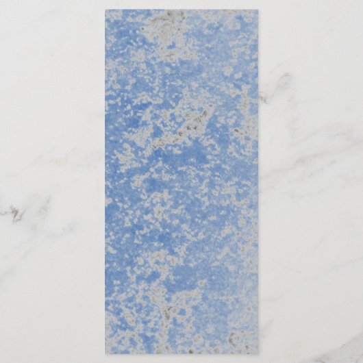 Blauw & Grijs Marmeren Monogram Bruiloft Menu Kaar (Achterkant)