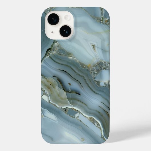 Blauw Grijs Marmeren Patroon iPhone / Android Case-Mate iPhone Case (Achterkant)