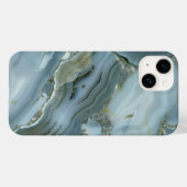 Blauw Grijs Marmeren Patroon iPhone / Android Case-Mate iPhone Case (Achterkant (horizontaal))