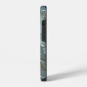 Blauw Grijs Marmeren Patroon iPhone / Android Hoesje (Linkerkant)