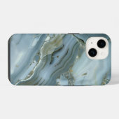 Blauw Grijs Marmeren Patroon iPhone / Android Hoesje (Achterkant horizontaal)