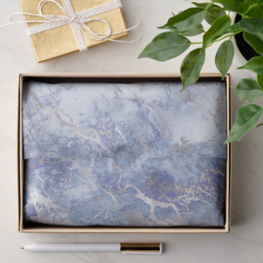 Blauw grijs marmeren steen textuur tissuepapier (Geschenk)