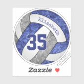 Blauw grijs meisjes volleybal school team kleuren sticker (Vel)