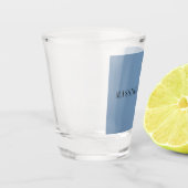 Blauw Grijs Minimalistisch Eenvoudig Leesbaar Mode Shot Glas (Links)