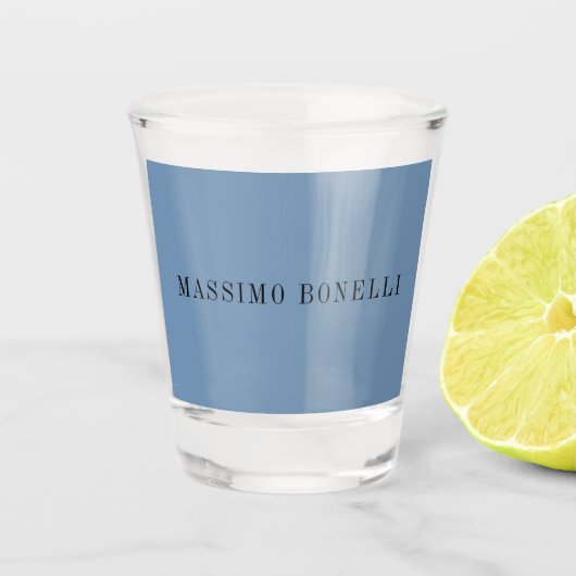 Blauw Grijs Minimalistisch Eenvoudig Leesbaar Mode Shot Glas (Voorkant)