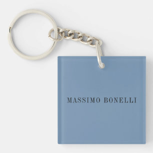 Blauw Grijs Minimalistisch Eenvoudig Leesbaar Mode Sleutelhanger