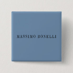 Blauw Grijs Minimalistisch Eenvoudig Leesbaar Mode Vierkante Button 5,1 Cm