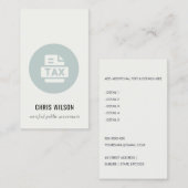 BLAUW GRIJS MODERN BELASTINGSAANGIFTE AGENT PREPAR VISITEKAARTJE (Voorkant / Achterkant)