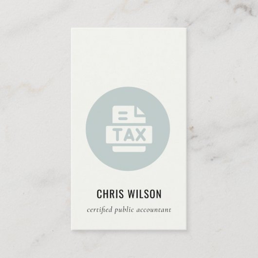 BLAUW GRIJS MODERN BELASTINGSAANGIFTE AGENT PREPAR VISITEKAARTJE (Voorkant)