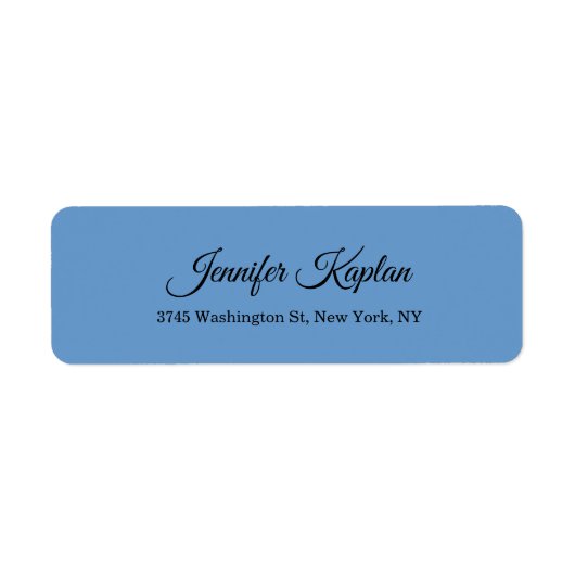 Blauw Grijs Modern Minimalist Professioneel Etiket (Voorkant)