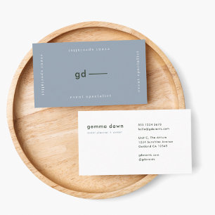 Blauw grijs modern minimalistisch eenvoudig monogr visitekaartje