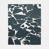 Blauw Grijs Moderne Geometrische Fleece Deken (Voorkant)