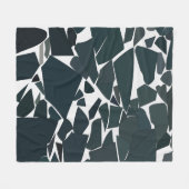 Blauw Grijs Moderne Geometrische Fleece Deken (Voorkant (Horizontaal))