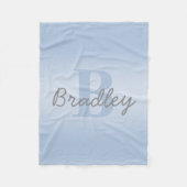 Blauw & Grijs Monogram bewerkbare kleurencombinati Fleece Deken (Voorkant)