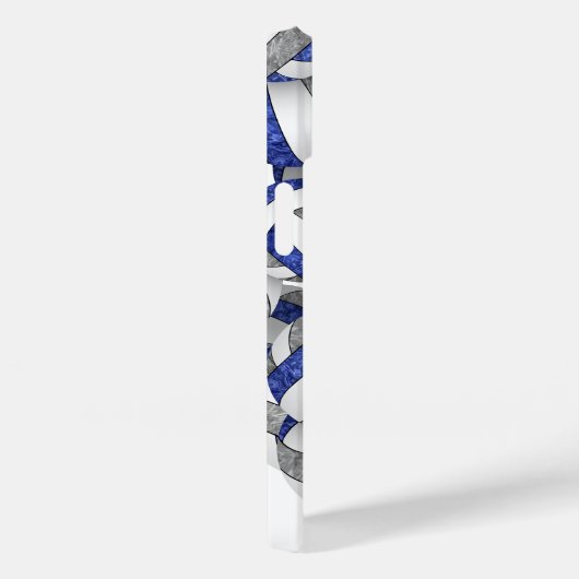 Blauw grijs monogram meisjes volleybal Case-Mate iPhone case (Achterkant / Rechts)