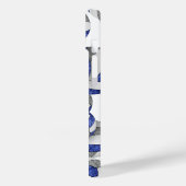 Blauw grijs monogram meisjes volleybal Case-Mate iPhone case (Achterkant / Links)