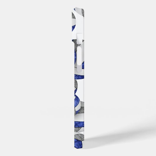 Blauw grijs monogram meisjes volleybal Case-Mate iPhone case (Achterkant / Links)