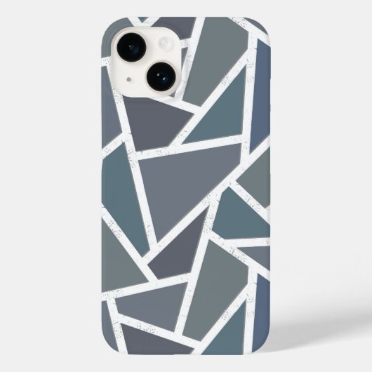 Blauw-grijs mozaïekpatroon  Case-Mate iPhone case (Achterkant)