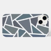 Blauw-grijs mozaïekpatroon  Case-Mate iPhone case (Achterkant (horizontaal))