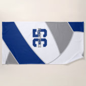 blauw grijs of ELKE kleuren gepersonaliseerd volle Strandlaken (Voorkant)