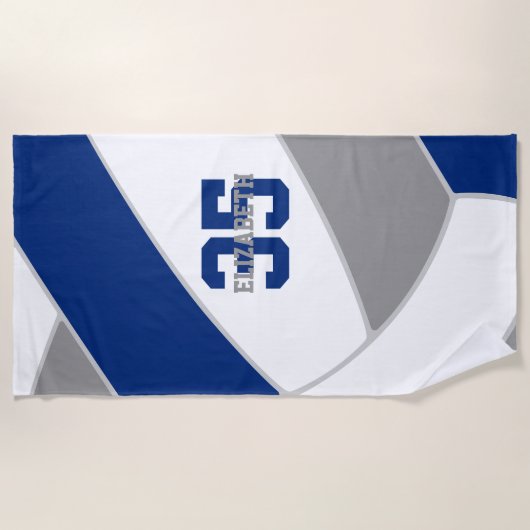 blauw grijs of ELKE kleuren gepersonaliseerd volle Strandlaken (Voorkant)