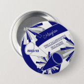 blauw grijs of ELKE KLEUREN volleybal cheerleader Ronde Button 7,6 Cm (Voorkant /achterkant)